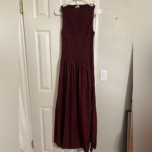Faithfull Margot Midi Dress in Bordeaux